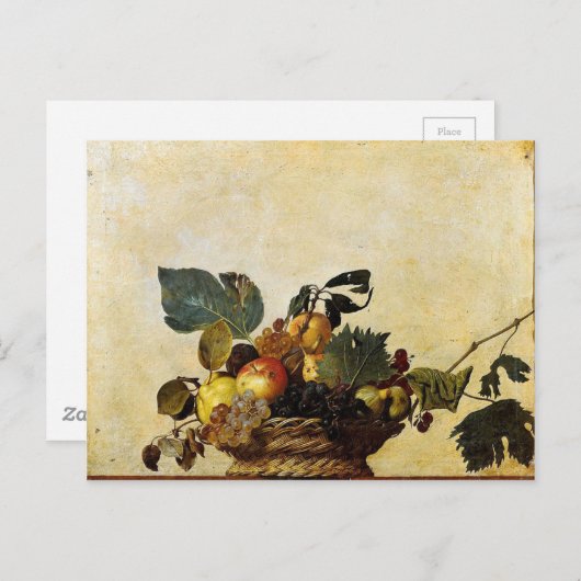 カラヴァッジョ – 果実のバスケット – クラシックアートワーク ポストカード (正面/裏面)