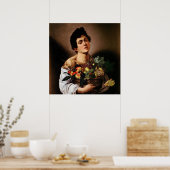 カラヴァッジョ「果物入りの少年」 ポスター (キッチン)