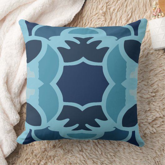 カラーおもしろいコラージュ装飾用クッション – ブルートーン クッション (ブランケット)