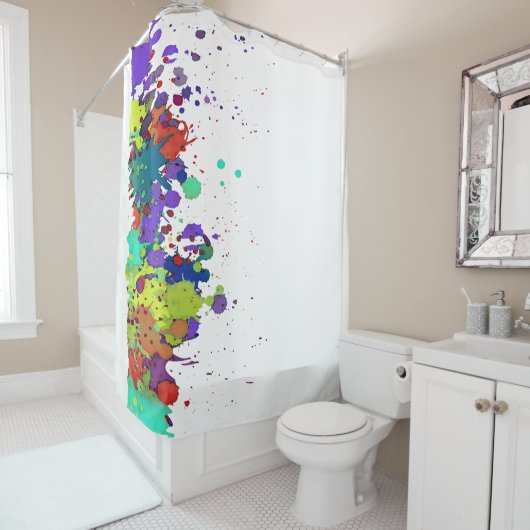 カラーおもしろいスプラッシュI +あなたの背景。&アイディア シャワーカーテン (インサイチュ)
