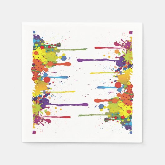 カラーおもしろいスプラッシュII +バックグラップ。&アイディア スタンダードカクテルナプキン (正面)