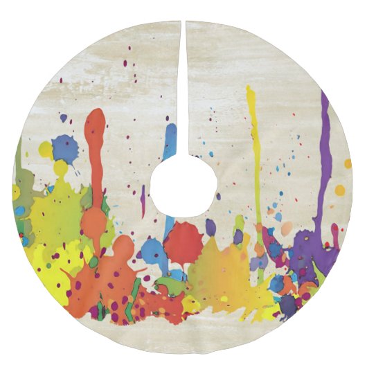 カラーおもしろいスプラッシュII +バックグラップ。&アイディア ブラッシュドポリエステルツリースカート (正面)