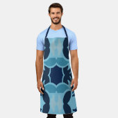 カラーおもしろいブルーコラージエプロン エプロン (着用した状態)