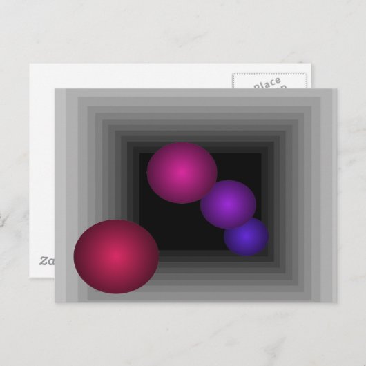 カラーおもしろい3 D光イリュージョン無限の球体 ポストカード (正面/裏面)