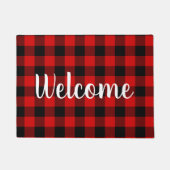 カラーお気に入りのバッファローのチェック ドアマット (正面)