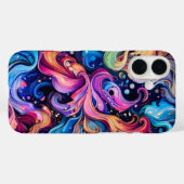 カラーお洒落ウェーブ – 穏やかな抽象芸術エスケープ Case-Mate iPhoneケース (裏面 (横))