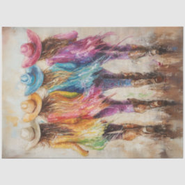 カラーお洒落女性のカーボーイの切り離し 薄葉紙