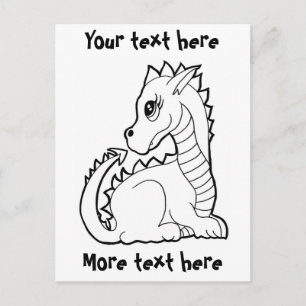 カラーかわいいドラゴン ポストカード