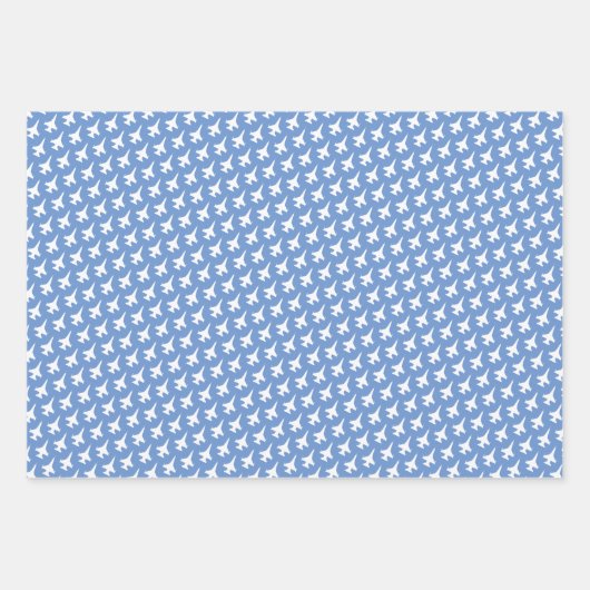 カラーかわいらしミックスF-16ファイタージェットパターン ラッピングペーパーシート (正面2)