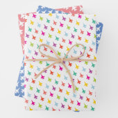 カラーかわいらしミックスF-16ファイタージェットパターン ラッピングペーパーシート (インサイチュ)