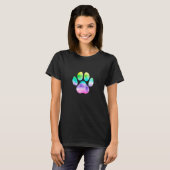 カラーかわいらし水彩虹キャットポープリント Tシャツ (正面フル)