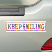 カラーで楽しむブラックアート：KEEP SMILING バンパーステッカー (車上)