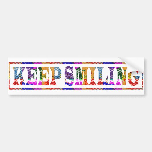 カラーで楽しむブラックアート：KEEP SMILING バンパーステッカー (正面)