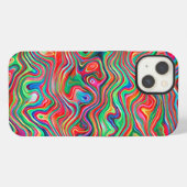カラーとコンターのスプラッシュ液体抽象芸術 iPhoneケース (裏面横)