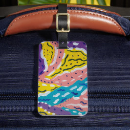 カラーとフローの抽象芸術絵画の ラゲッジタグ