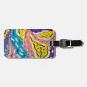 カラーとフローの抽象芸術絵画の ラゲッジタグ (正面横)