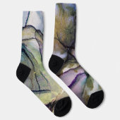 カラーと金ゴールドアルコールインク液体抽象芸術アート ソックス (右)