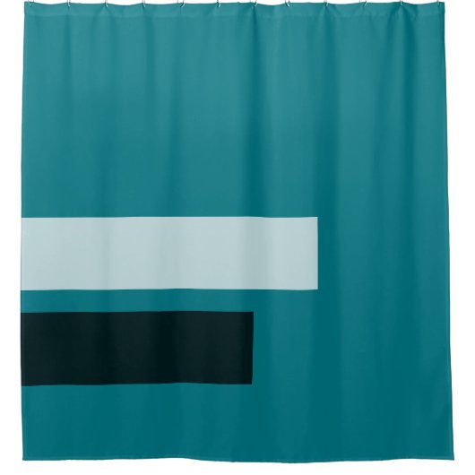 カラーのみストライプのオプション – 白と黒の透明 シャワーカーテン (正面)