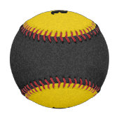カラーのみ（ばちゃばちゃ）跳ねる – 黒と濃い黄色 野球ボール (裏面)