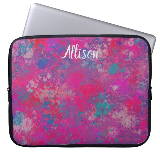 カラーのカスケード抽象デザイン ラップトップスリーブ (正面)
