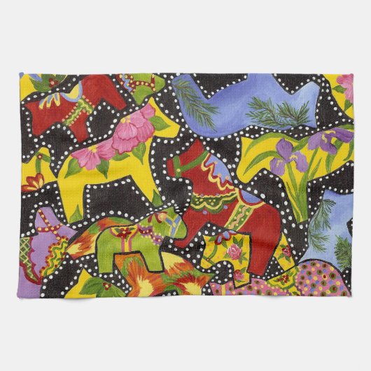 カラーのキッチン違うタオルの馬 キッチンタオル (横)