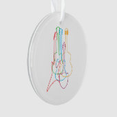 カラーのギター電気音響クラシカルギフト オーナメント (正面)