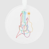 カラーのギター電気音響クラシカルギフト オーナメント (裏面)