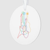 カラーのギター電気音響クラシカルギフト オーナメント (正面)