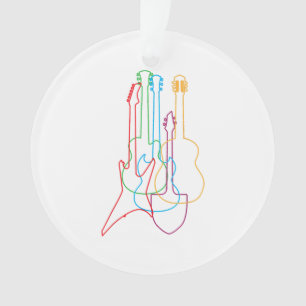 カラーのギター電気音響クラシカルギフト オーナメント