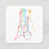 カラーのギター電気音響クラシカルギフト スクエア名刺 (裏面)