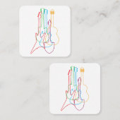 カラーのギター電気音響クラシカルギフト スクエア名刺 (正面/裏面)