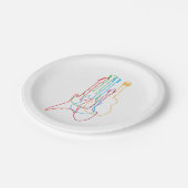 カラーのギター電気音響クラシカルギフト ペーパープレート (アングル)