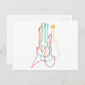 カラーのギター電気音響クラシカルギフト ポストカード (正面/裏面)