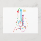 カラーのギター電気音響クラシカルギフト ポストカード (正面)