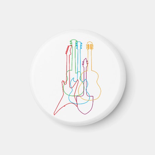 カラーのギター電気音響クラシカルギフト マグネット (正面)