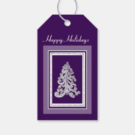 カラーのクリスマスツリーで個人設定 ギフトタグ