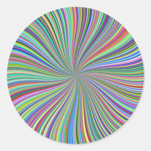 カラーのクレヨンボックス光学錯覚スパイラル ラウンドシール