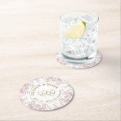 カラーのコースター結婚金ゴールドハートの選択 ラウンドペーパーコースター (インサイチュ)