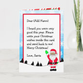 カラーのサンタからの手紙 | ぬりえページ カード (正面)
