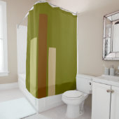 カラーのストライプのみ - 緑と茶色のミックス + 背景 シャワーカーテン (インサイチュ)