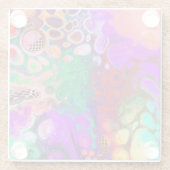 カラーのバーストDigital Fluid Art ガラスコースター (裏面)