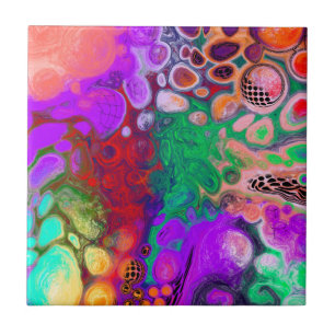 カラーのバーストDigital Fluid Art タイル