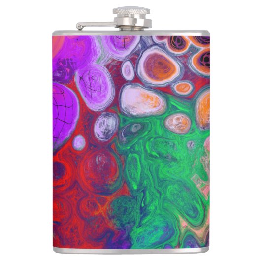 カラーのバーストDigital Fluid Art フラスク (正面)