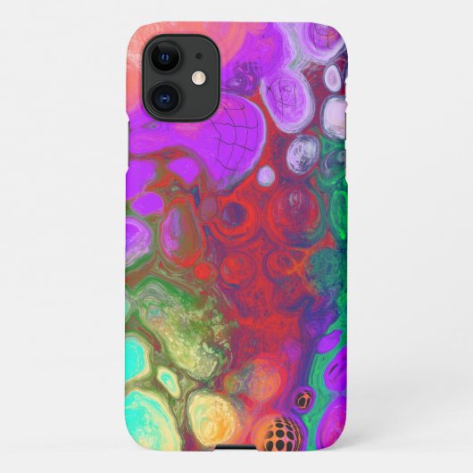 カラーのバーストDigital Fluid Art iPhoneケース (裏面)