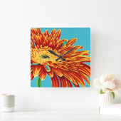 カラーのバーストI スクエア壁時計 (ホーム)