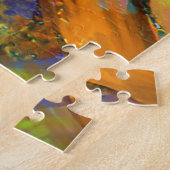カラーのブラシストローク（黄色） ジグソーパズル (側面)