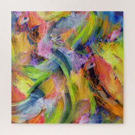 カラーのブラシストローク（黄色） ジグソーパズル