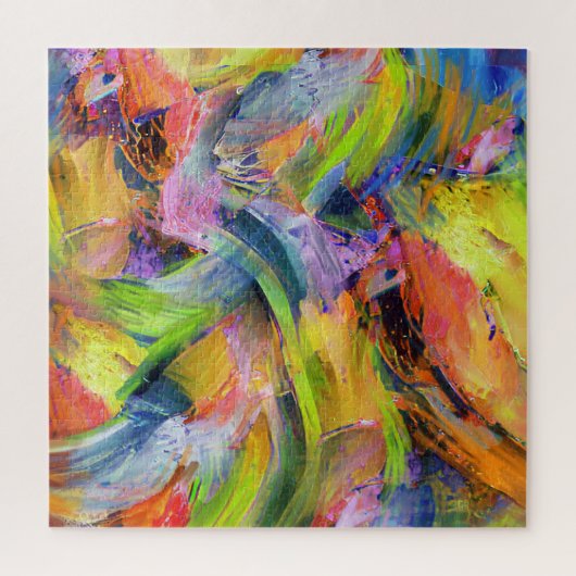 カラーのブラシストローク（黄色） ジグソーパズル (縦)