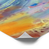 カラーのブラシストローク(黄色) ポスター (角)