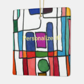 カラーの四角い「市数々のの地図」の形 セラミックオーナメント (左)